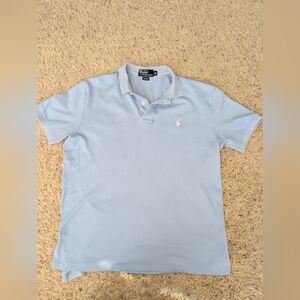 RALPH LAUREN Light Blue With Pink Pony Mens Polo Shirt Size Medium